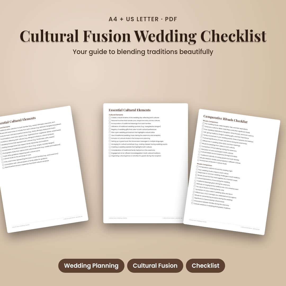 Cultural Fusion Wedding Checklist
