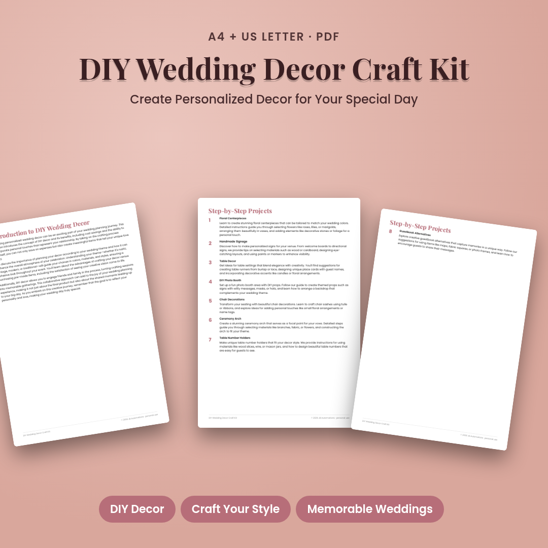DIY Wedding Decor Craft Kit