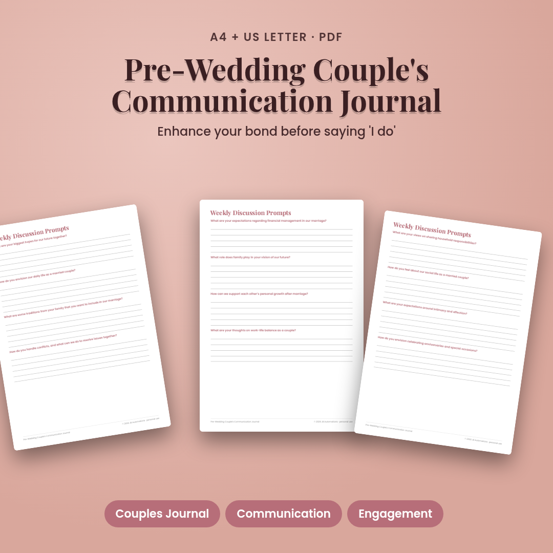 Pre-Wedding Couple's Communication Journal