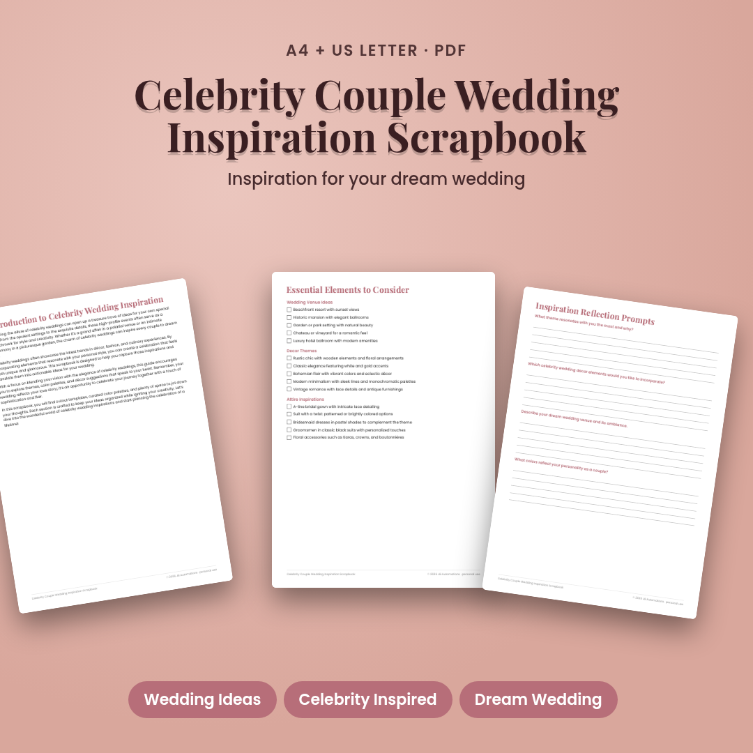 Celebrity Couple Wedding Inspiration Scrapbook