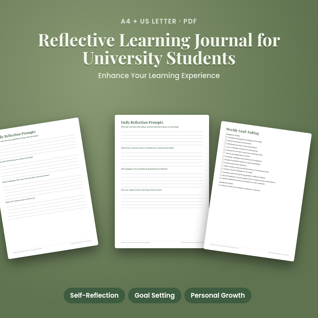 Reflective Learning Journal for University Students