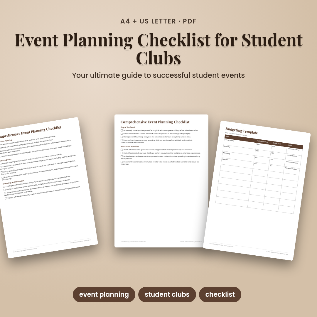 Event Planning Checklist for Student Clubs