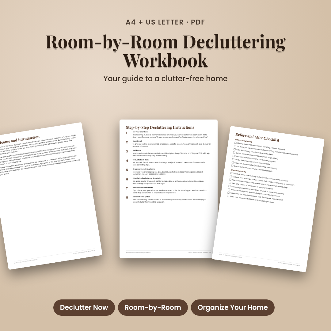 Room-by-Room Decluttering Workbook