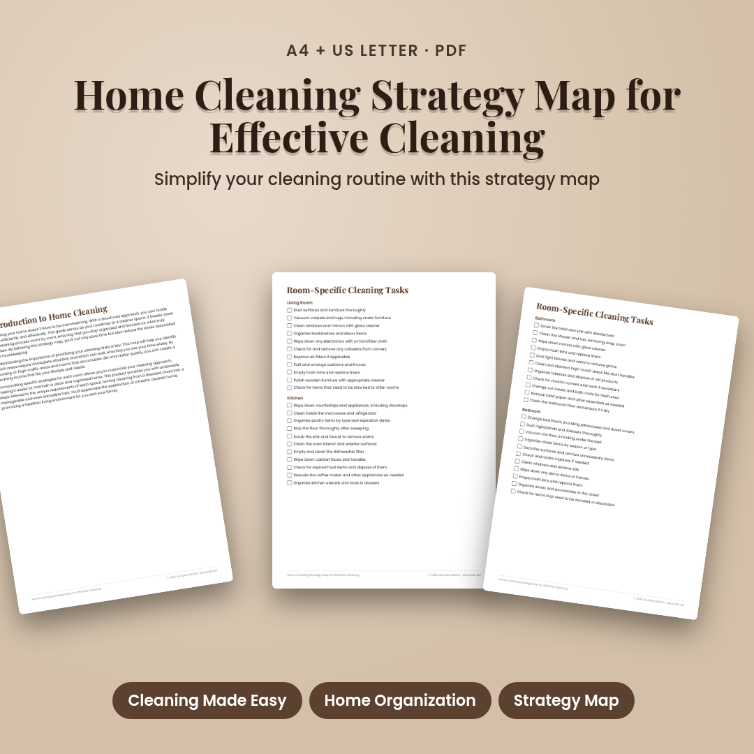 Home Cleaning Strategy Map for Effective Cleaning