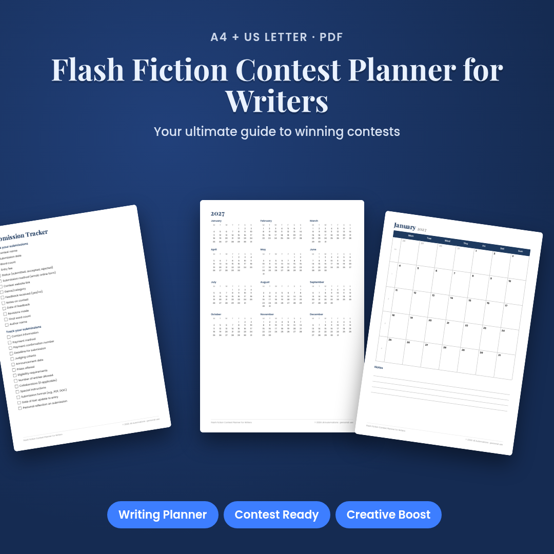 Flash Fiction Contest Planner for Writers