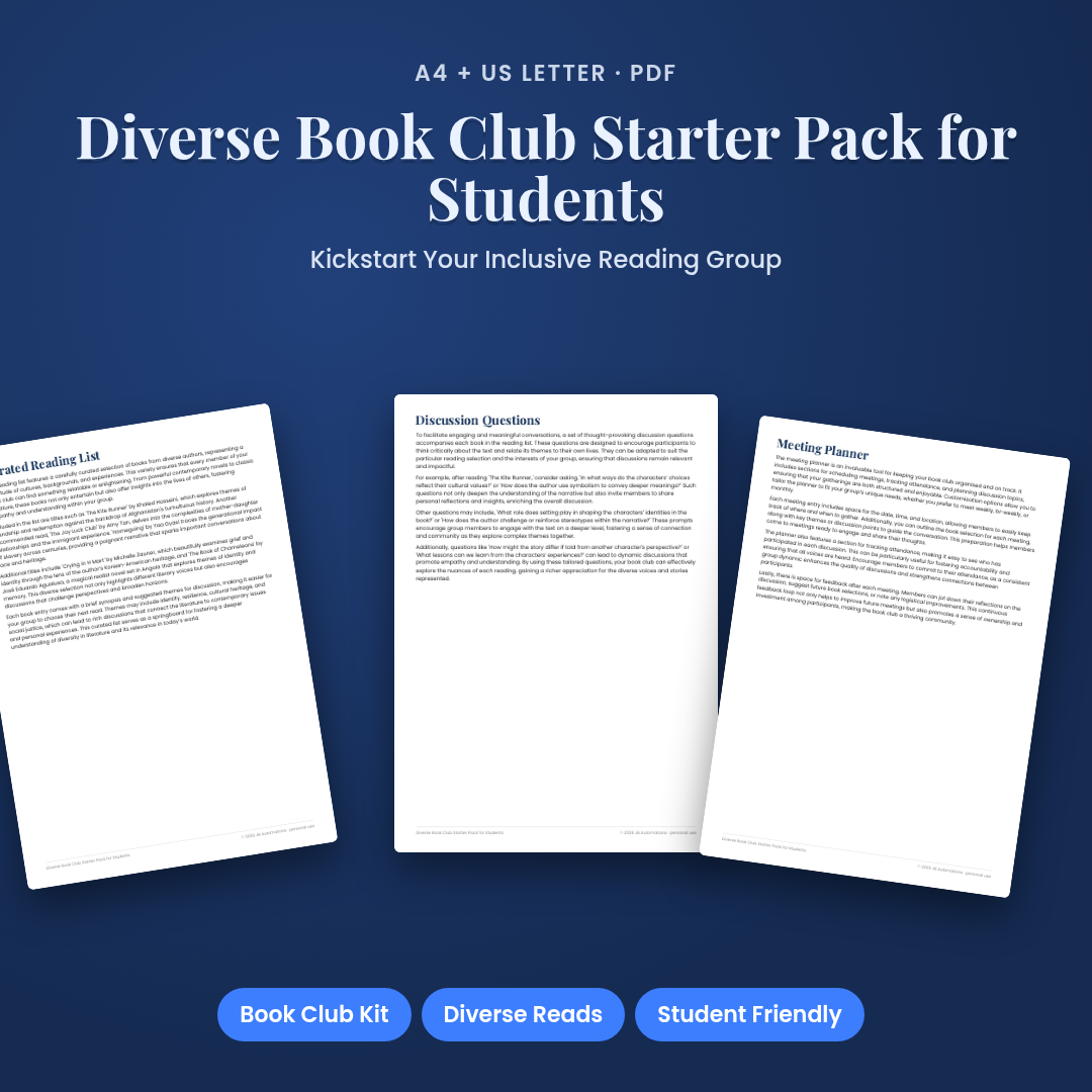 Diverse Book Club Starter Pack for Students