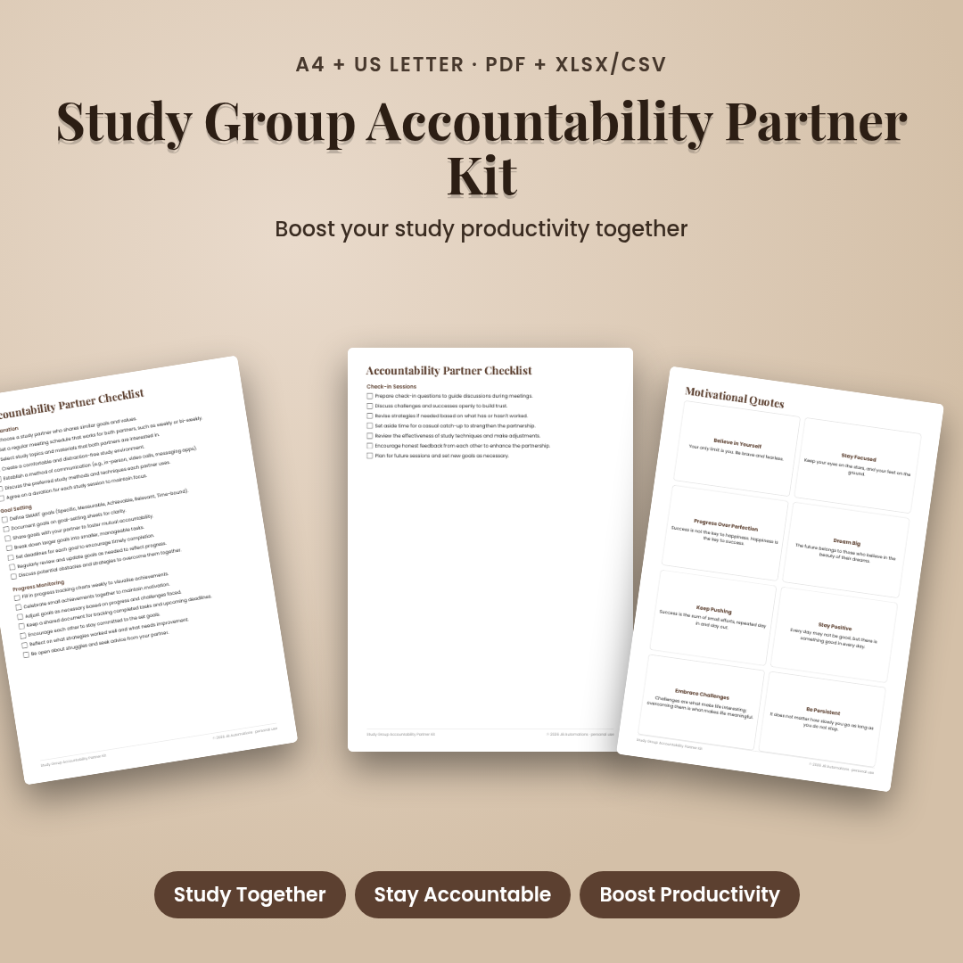 Study Group Accountability Partner Kit