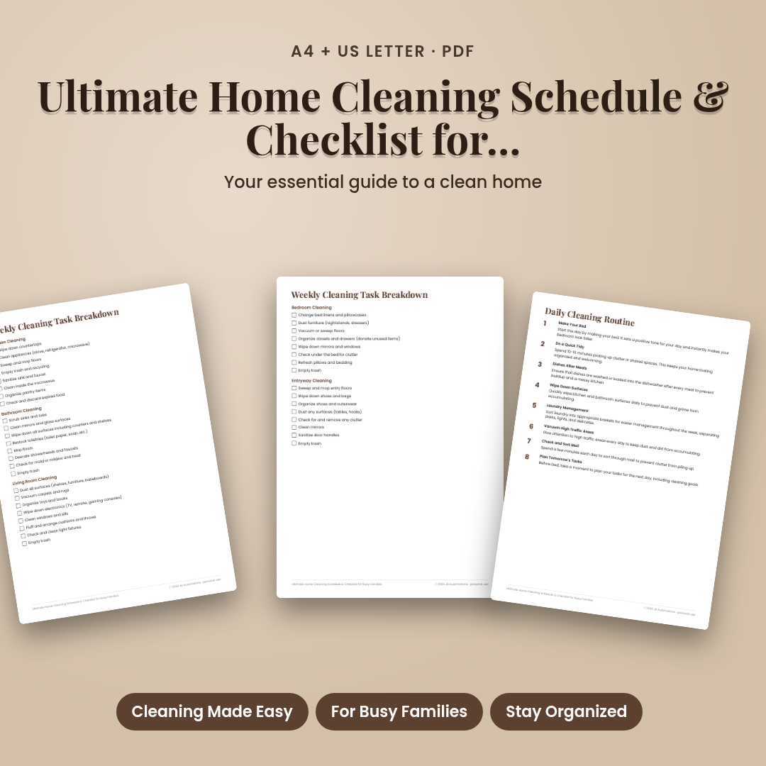 Ultimate Home Cleaning Schedule &amp; Checklist for Busy Families