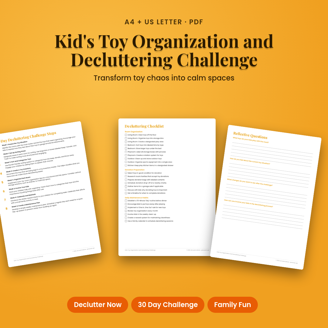 Kid's Toy Organization and Decluttering Challenge