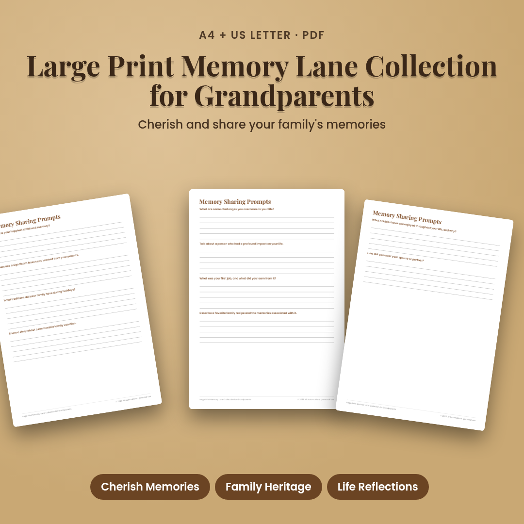 Large Print Memory Lane Collection for Grandparents
