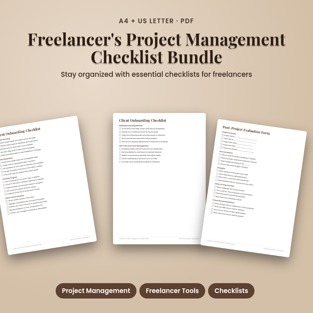 Freelancer's Project Management Checklist Bundle