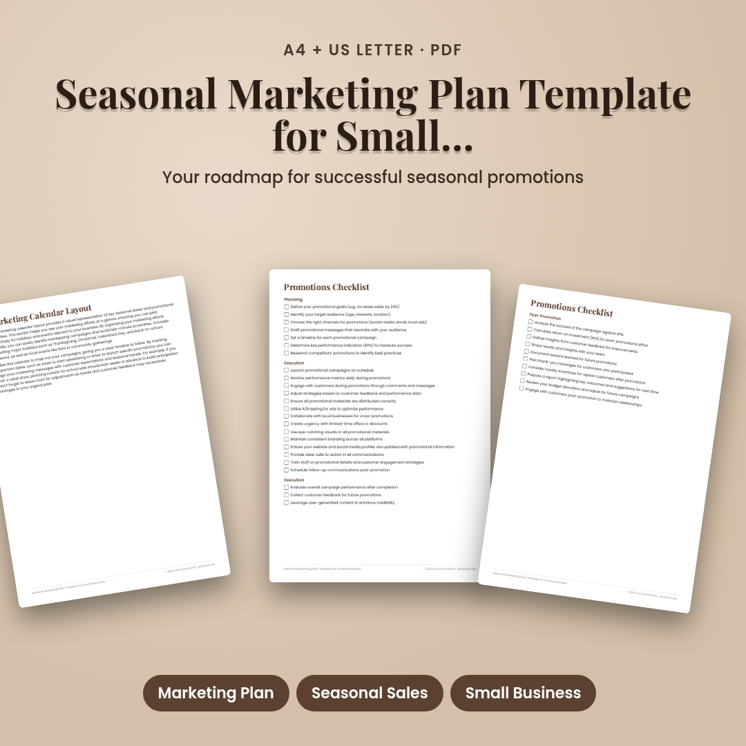 Seasonal Marketing Plan Template for Small Businesses