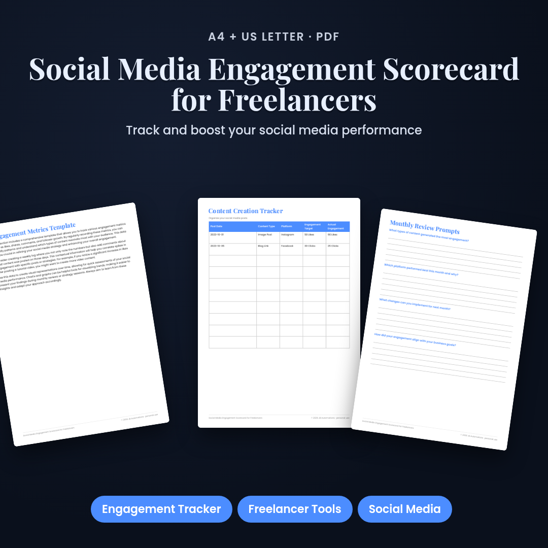 Social Media Engagement Scorecard for Freelancers