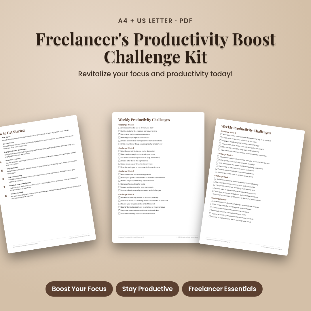 Freelancer's Productivity Boost Challenge Kit