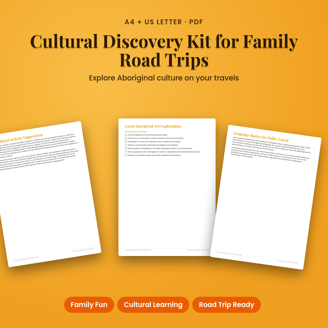 Cultural Discovery Kit for Family Road Trips