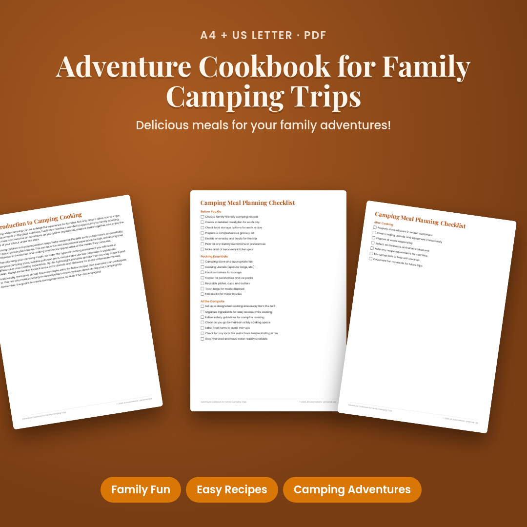 Adventure Cookbook for Family Camping Trips