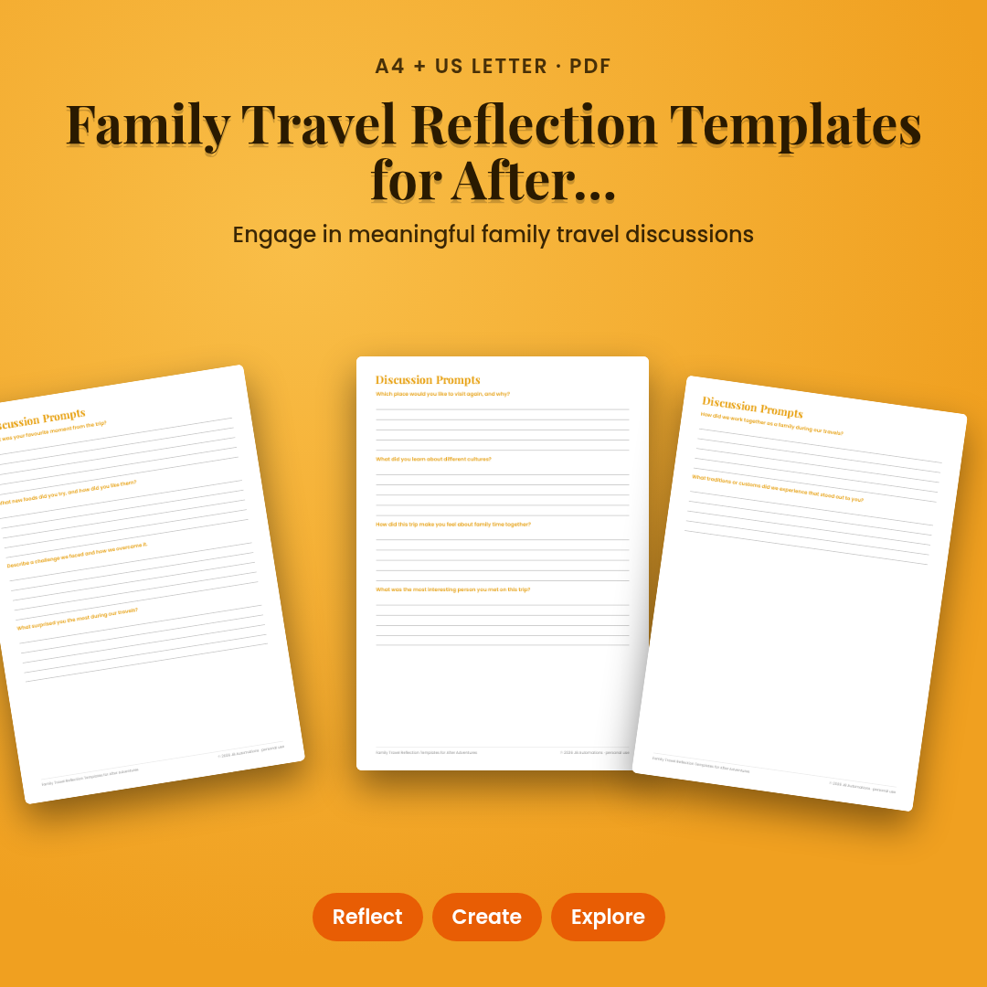 Family Travel Reflection Templates for After Adventures