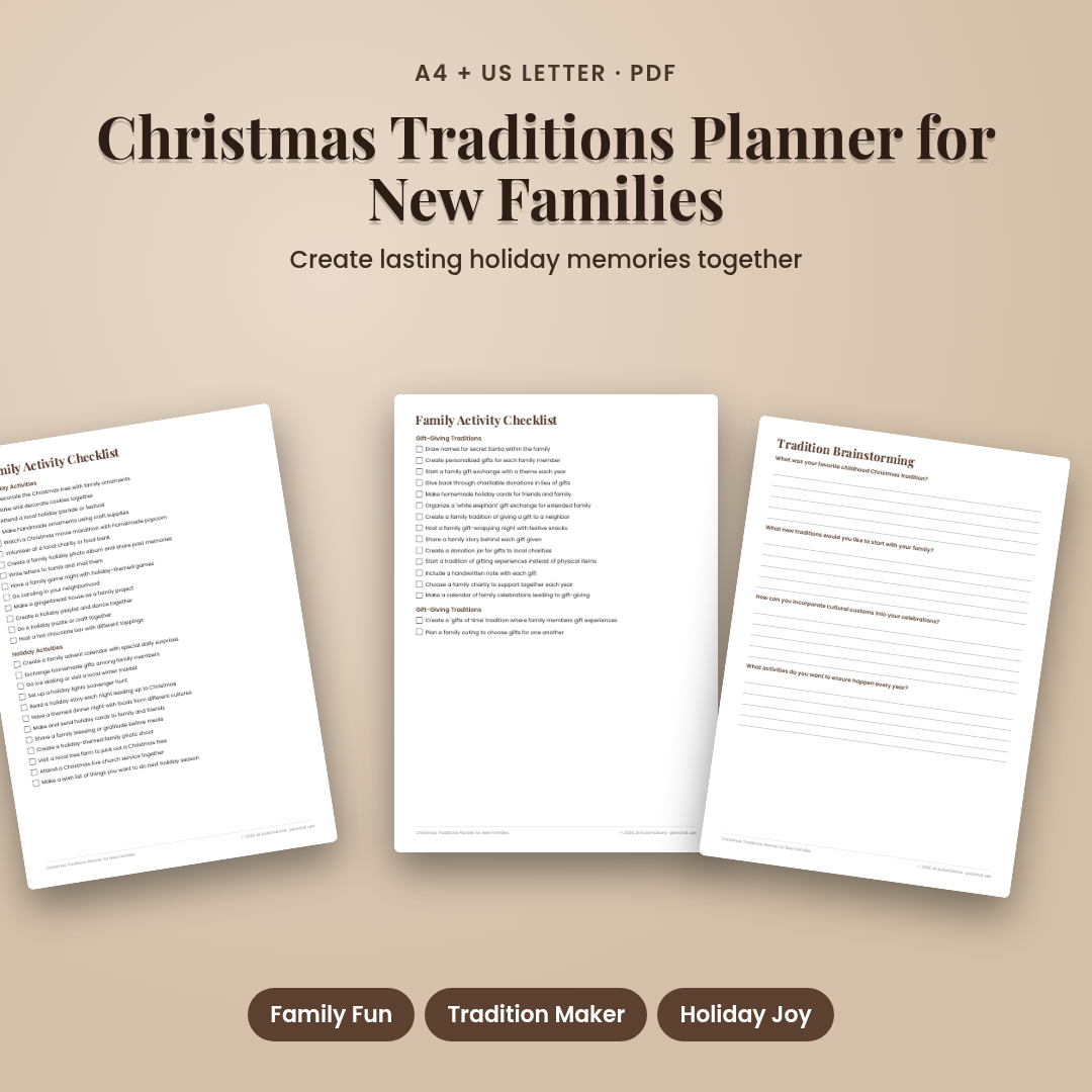 Christmas Traditions Planner for New Families
