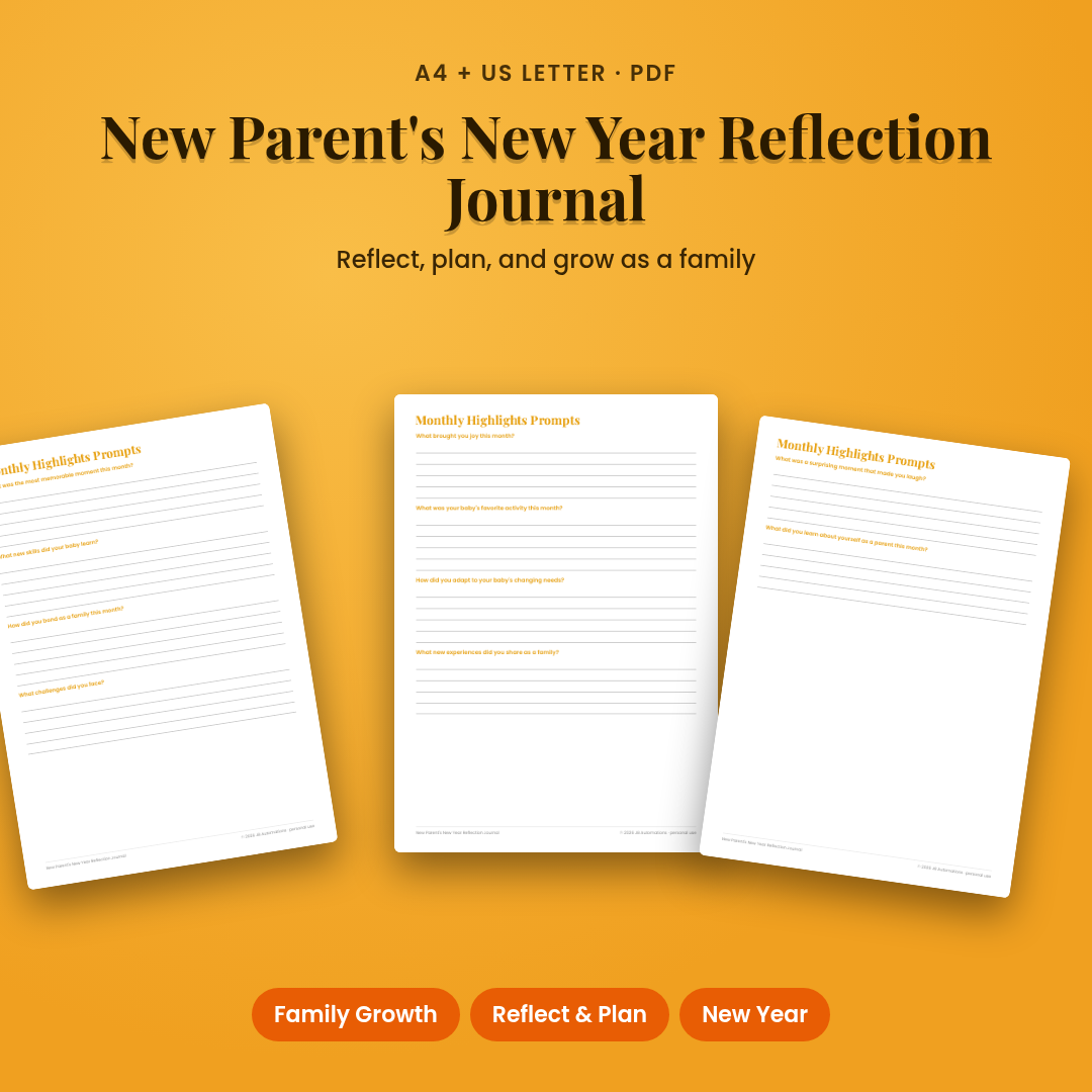 New Parent's New Year Reflection Journal