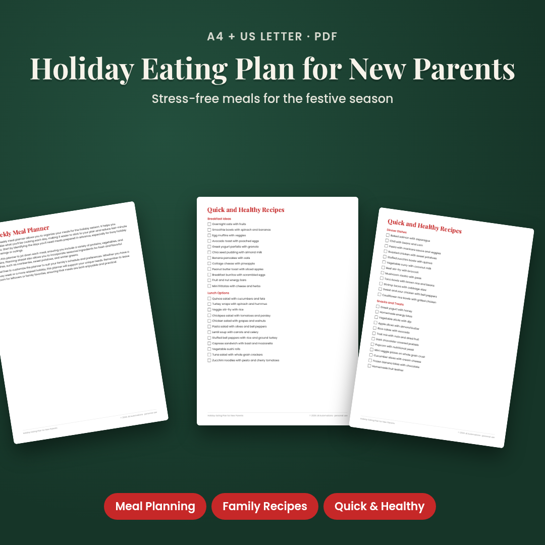 Holiday Eating Plan for New Parents