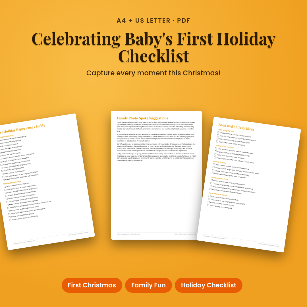 Celebrating Baby's First Holiday Checklist