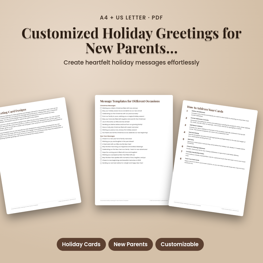 Customized Holiday Greetings for New Parents Templates