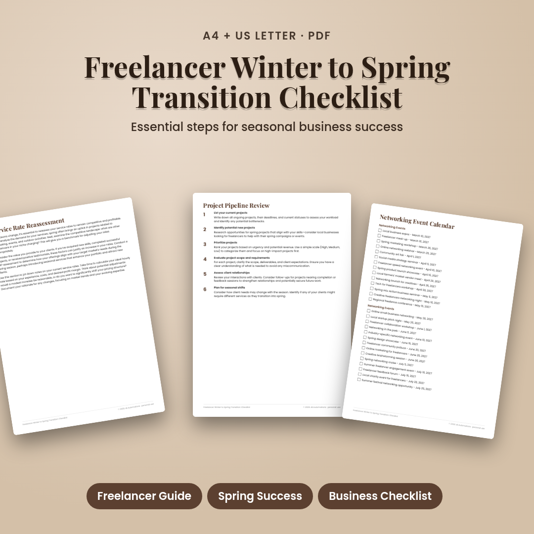 Freelancer Winter to Spring Transition Checklist