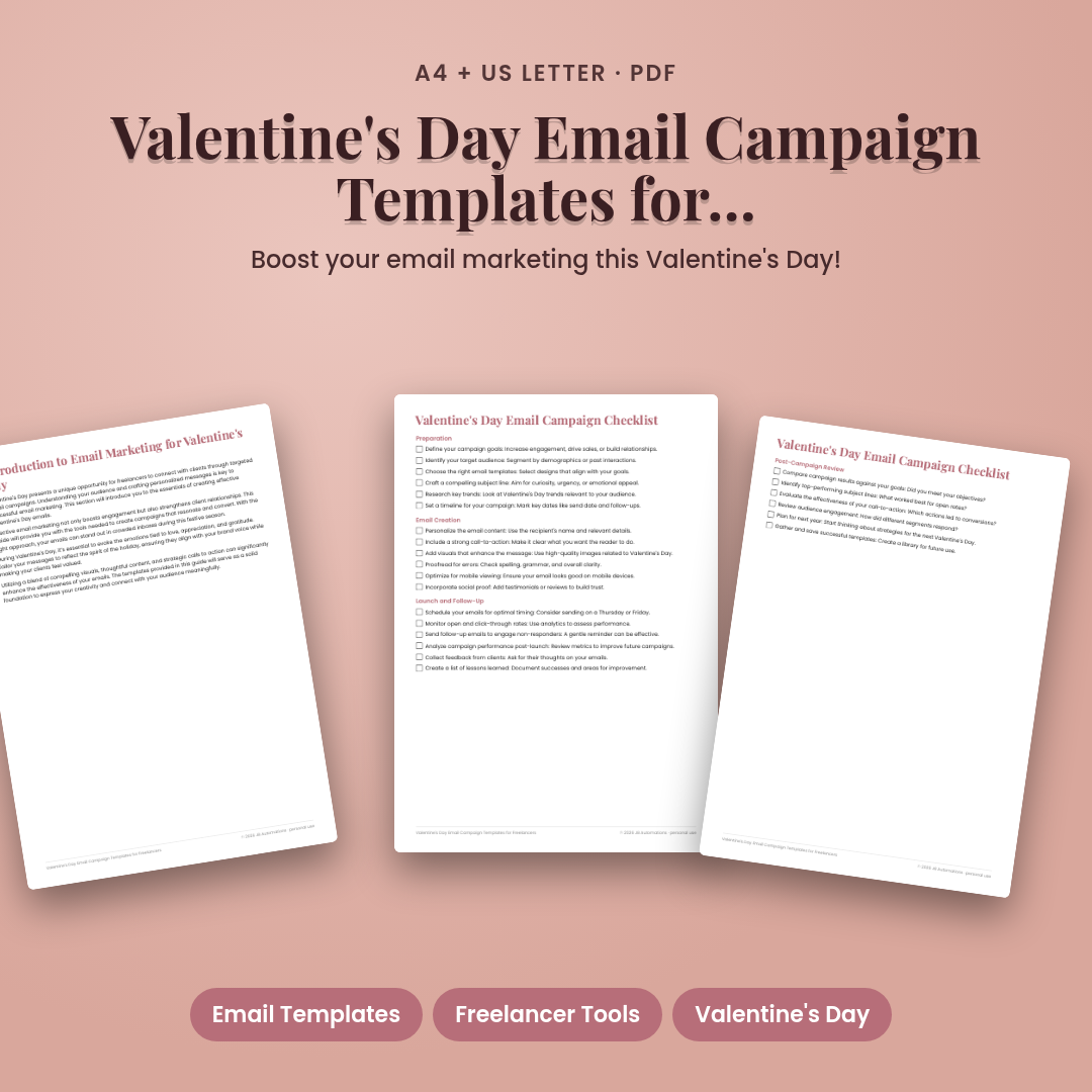 Valentine's Day Email Campaign Templates for Freelancers