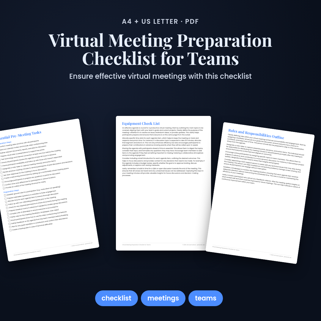 Virtual Meeting Preparation Checklist for Teams