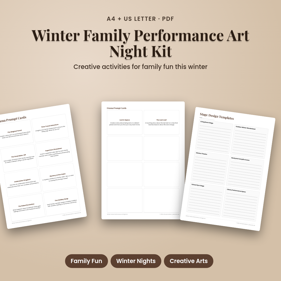 Winter Family Performance Art Night Kit