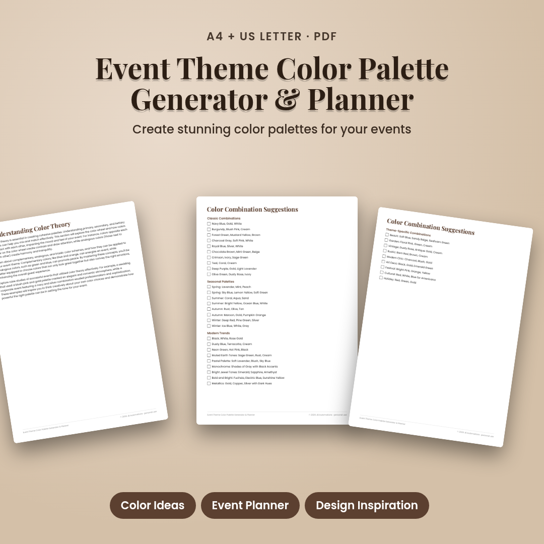 Event Theme Color Palette Generator & Planner