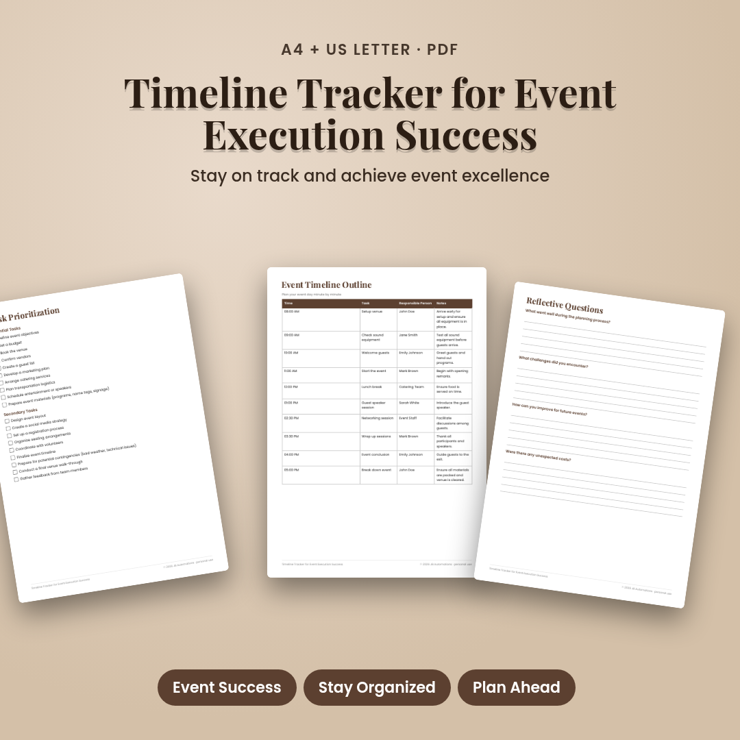 Timeline Tracker for Event Execution Success