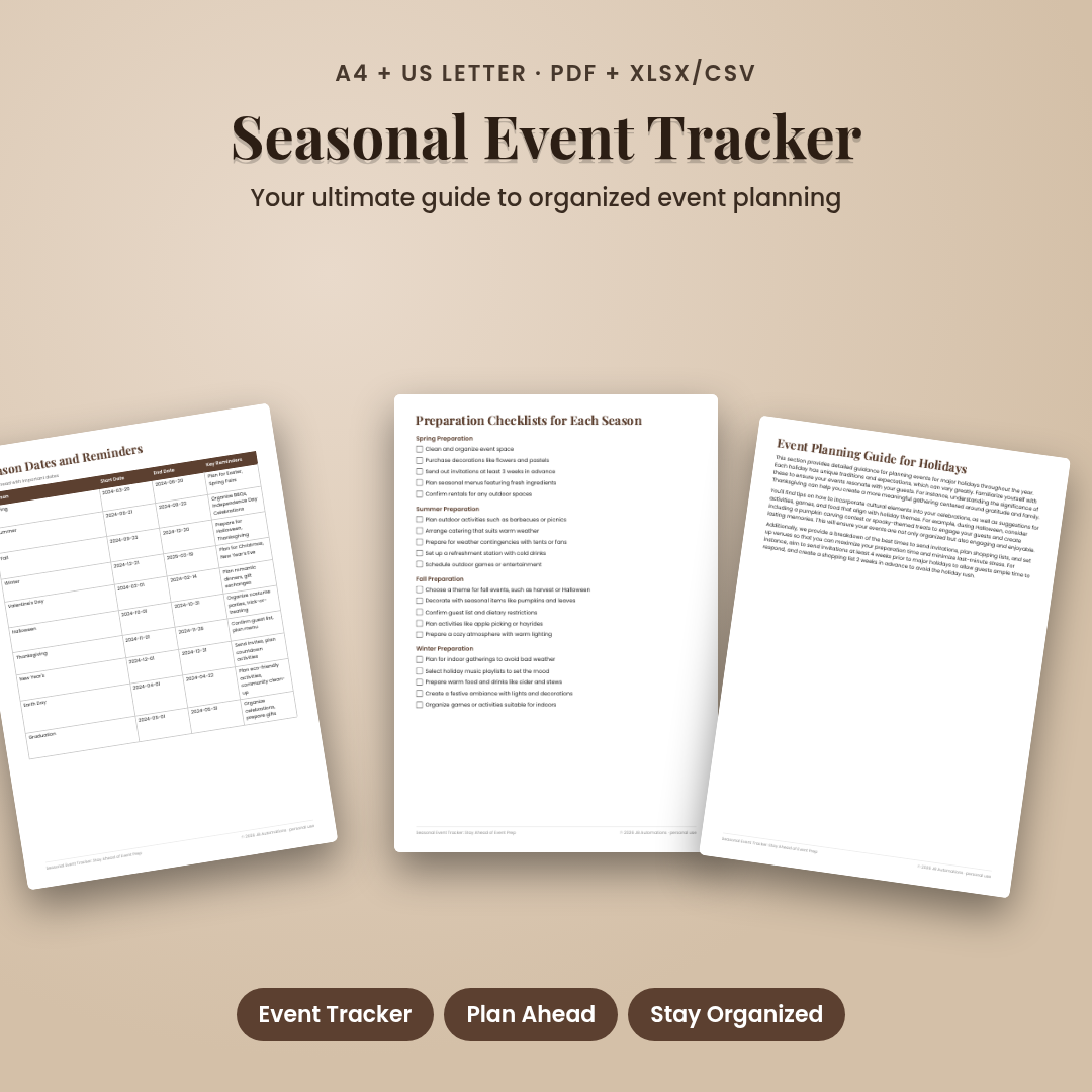 Seasonal Event Tracker: Stay Ahead of Event Prep