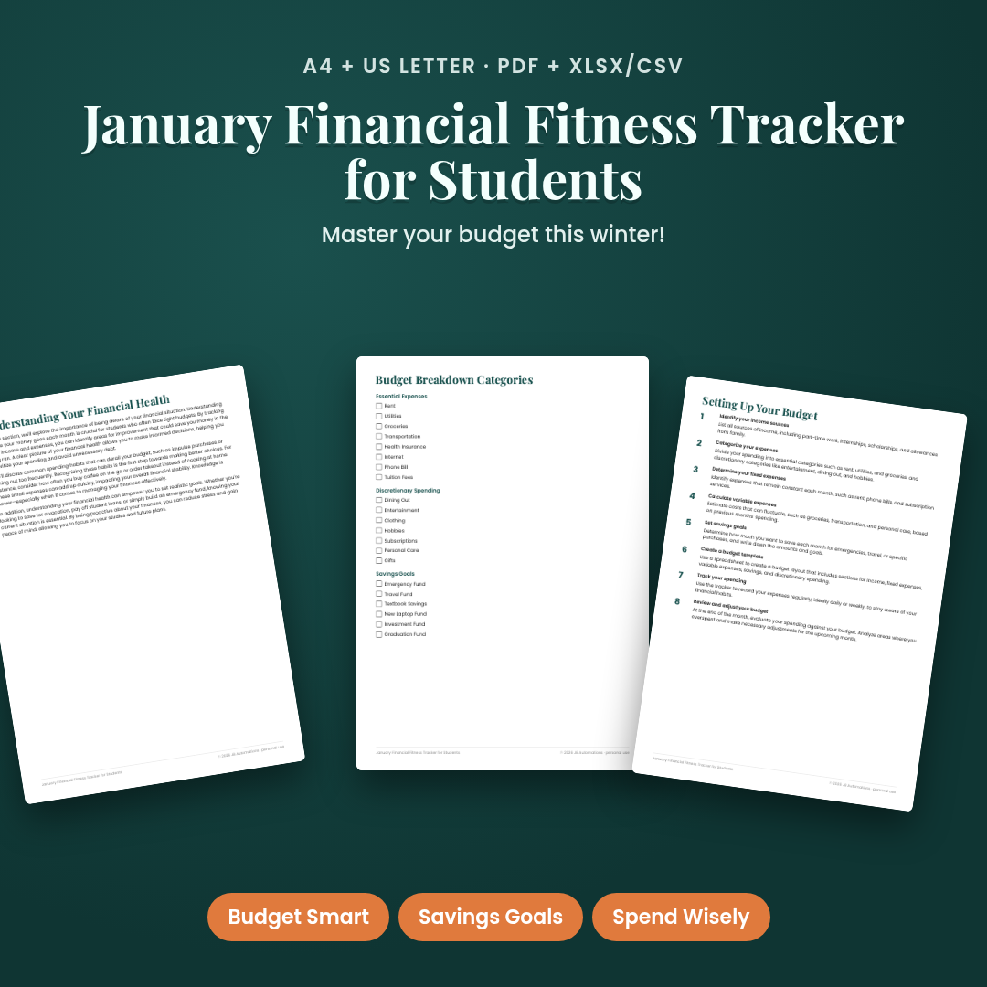 January Financial Fitness Tracker for Students