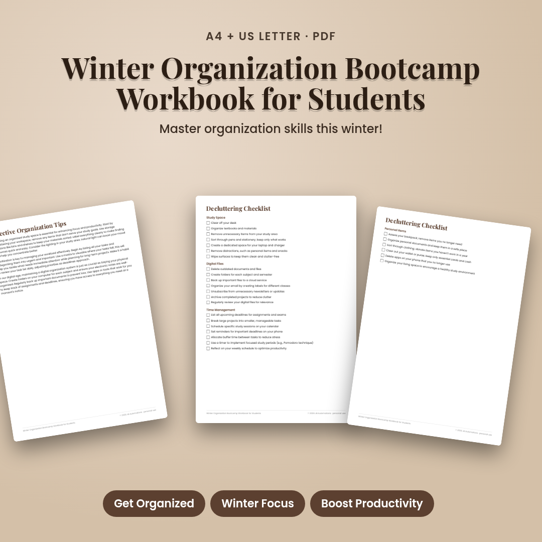 Winter Organization Bootcamp Workbook for Students