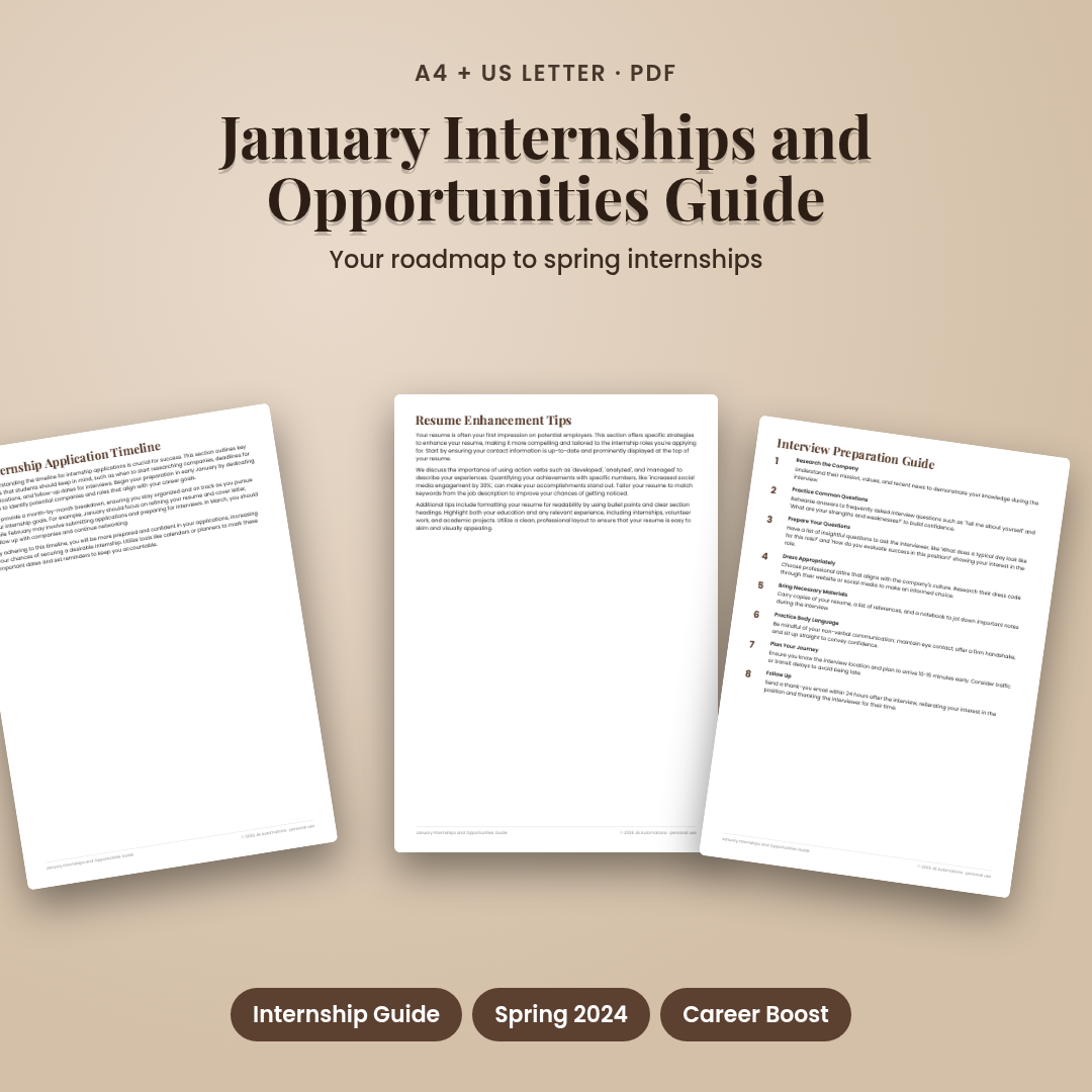 January Internships and Opportunities Guide