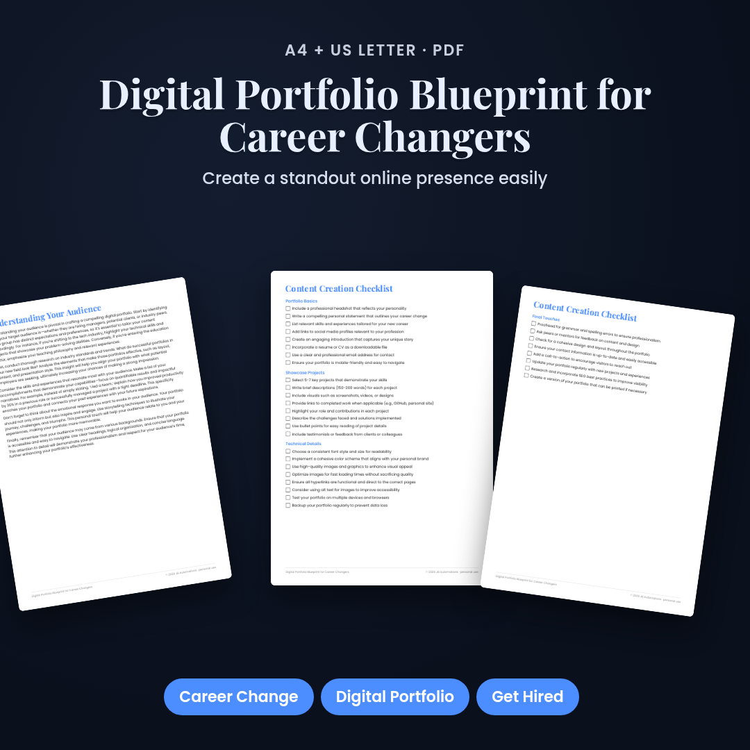 Digital Portfolio Blueprint for Career Changers
