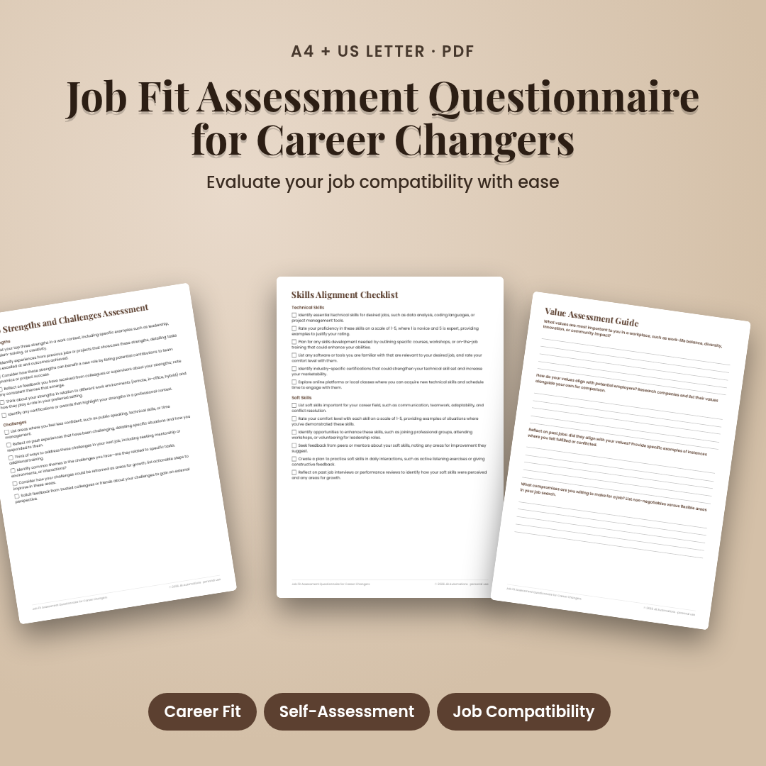 Job Fit Assessment Questionnaire for Career Changers