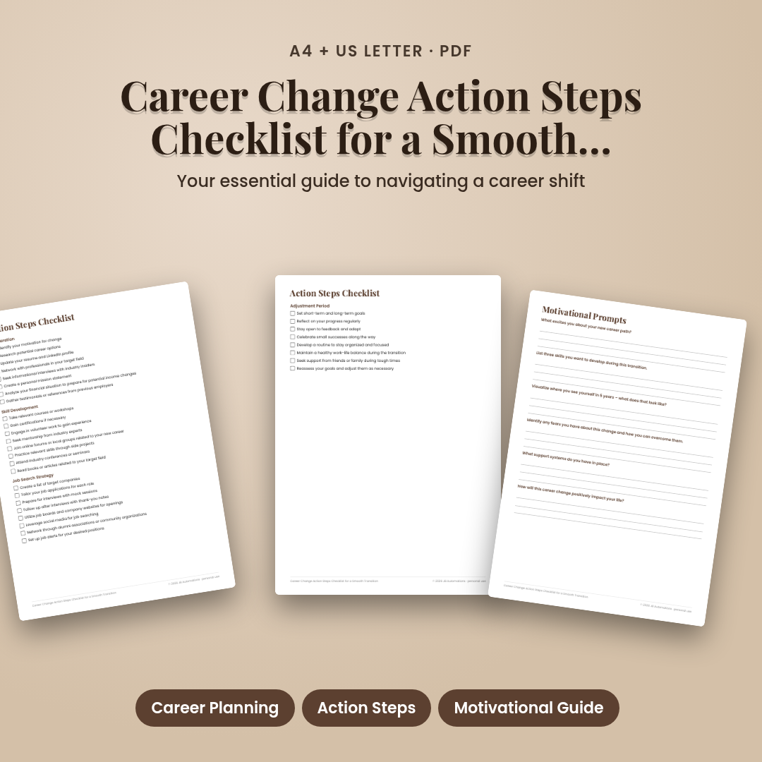 Career Change Action Steps Checklist for a Smooth Transition