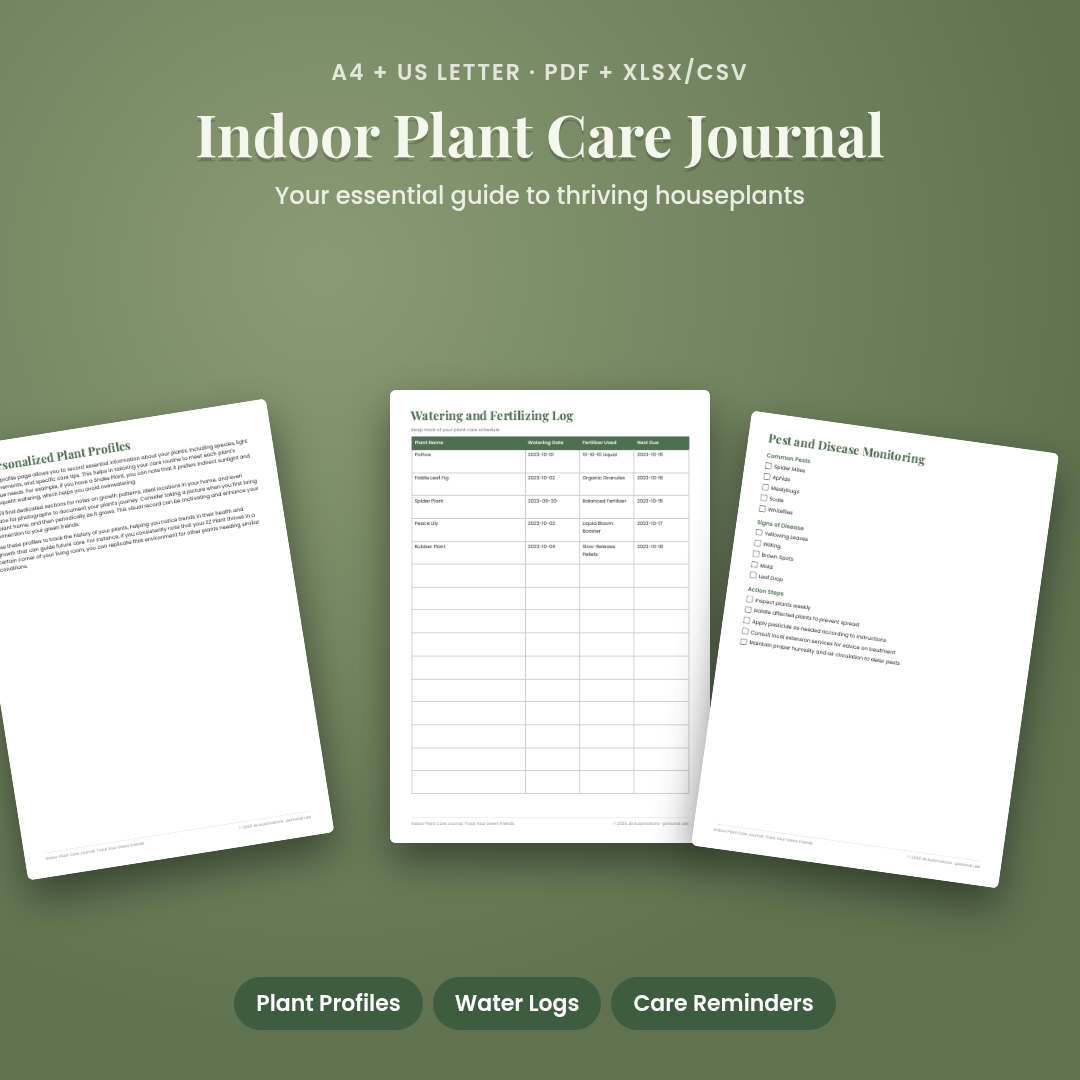 Indoor Plant Care Journal: Track Your Green Friends