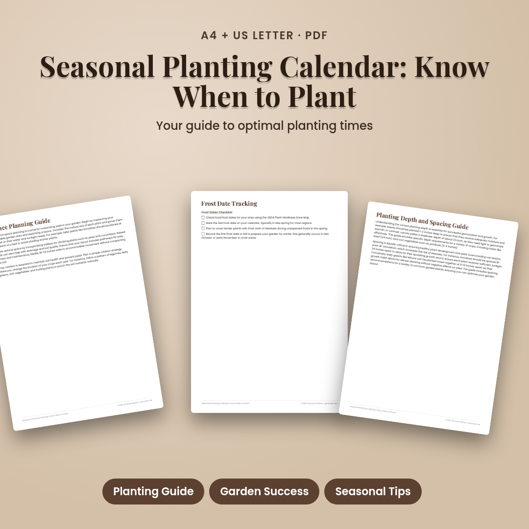 Seasonal Planting Calendar: Know When to Plant