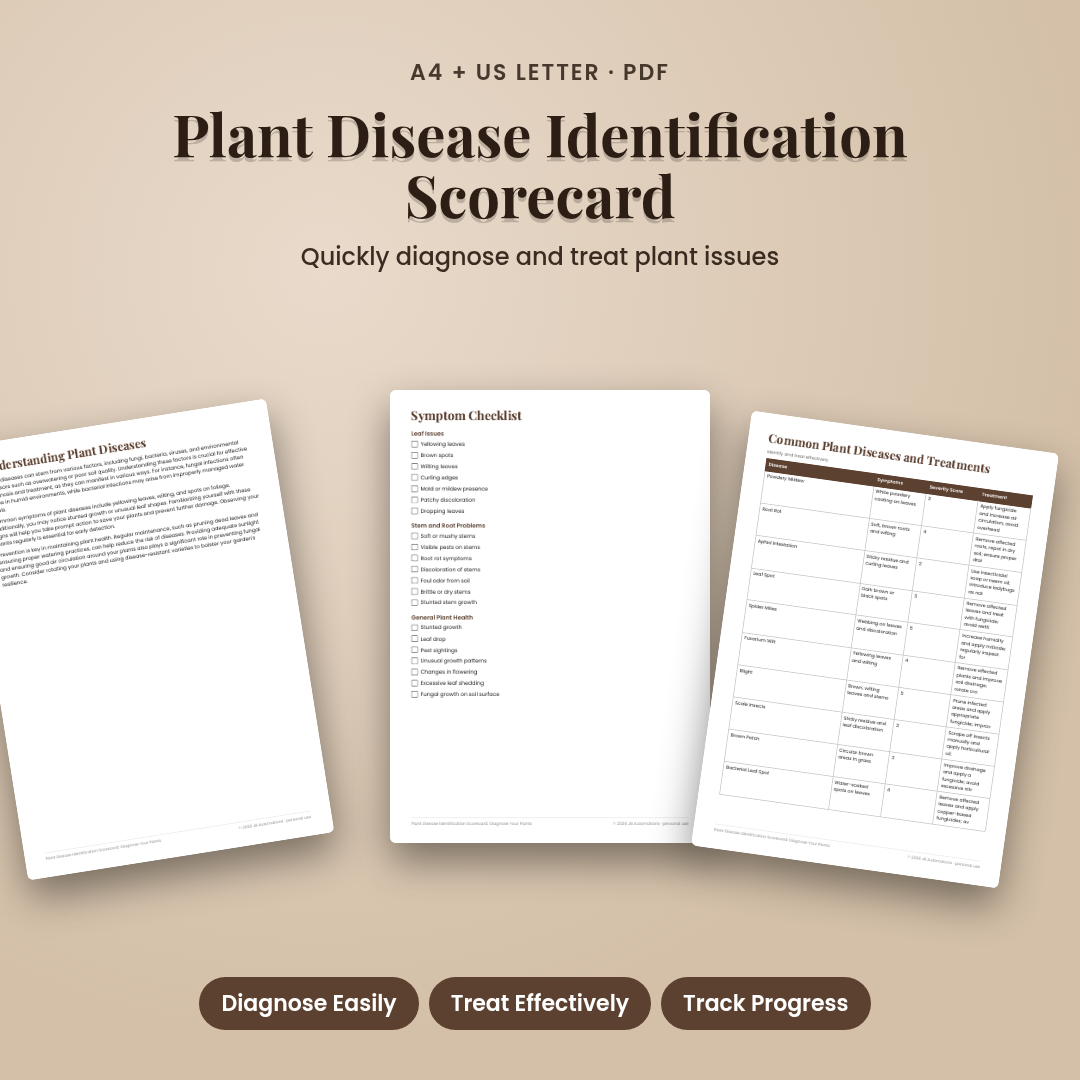 Plant Disease Identification Scorecard: Diagnose Your Plants