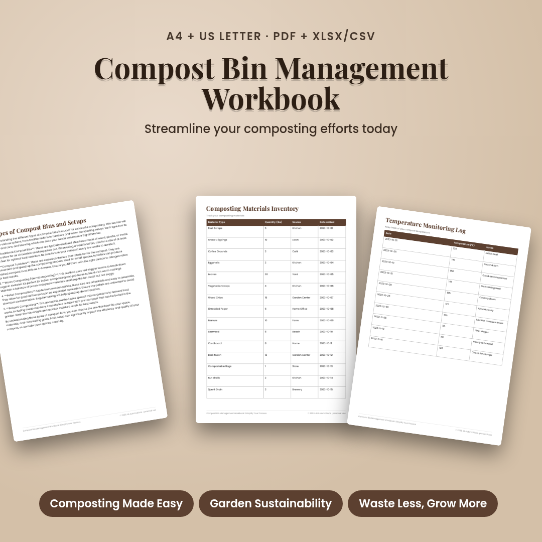 Compost Bin Management Workbook: Simplify Your Process