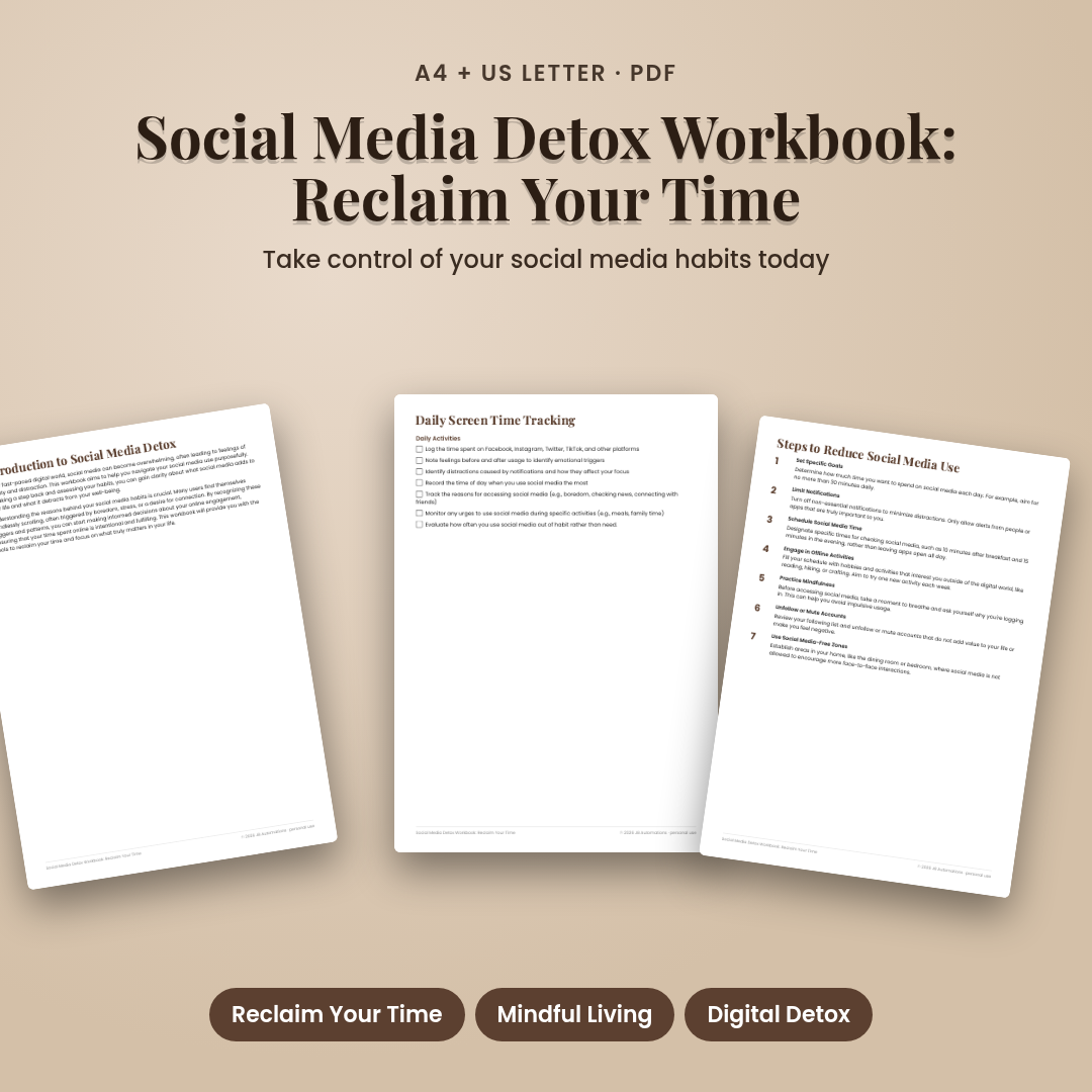 Social Media Detox Workbook: Reclaim Your Time