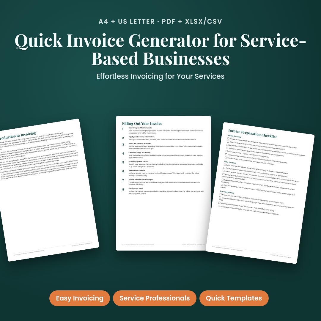Quick Invoice Generator for Service-Based Businesses