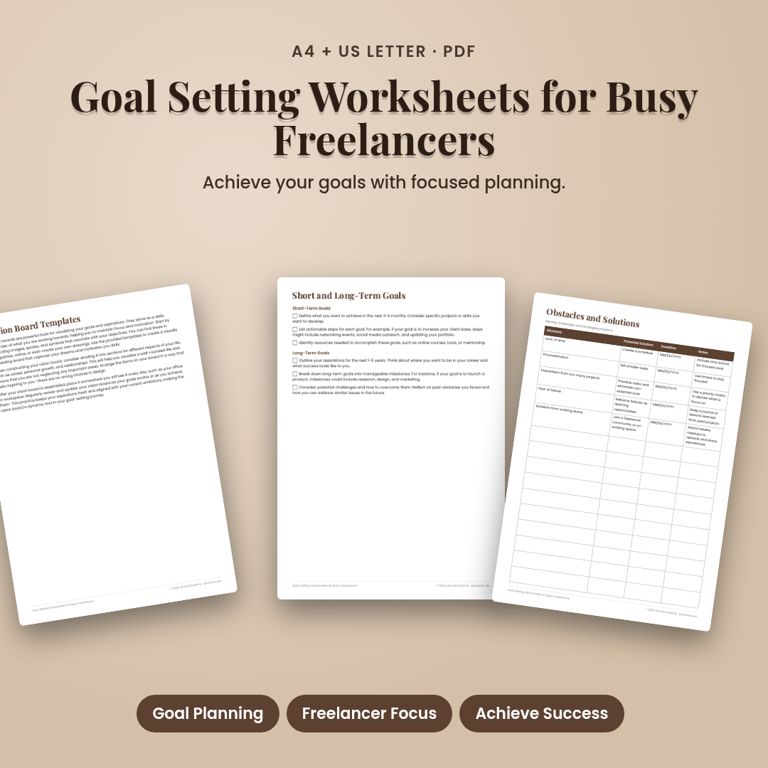 Goal Setting Worksheets for Busy Freelancers