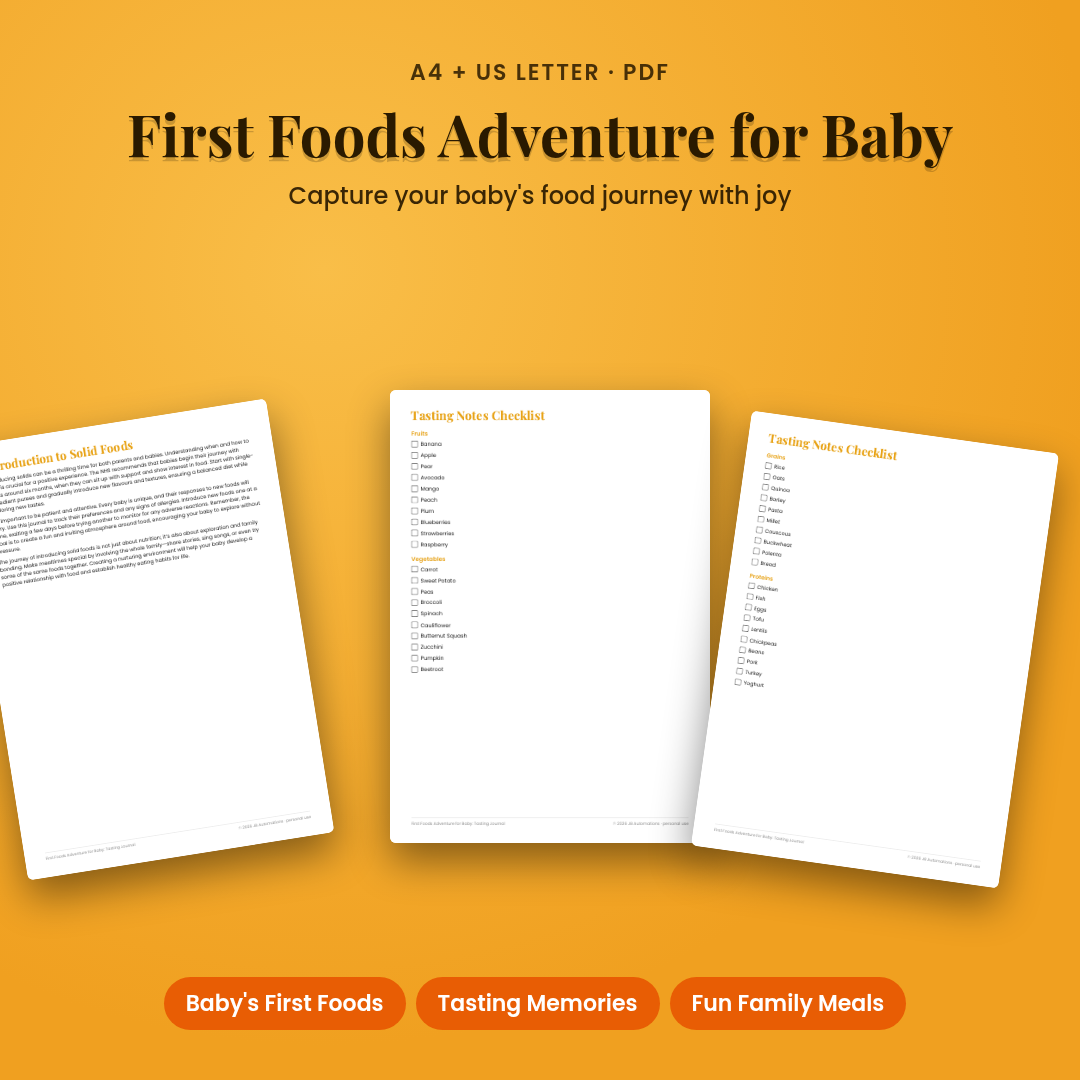First Foods Adventure for Baby: Tasting Journal