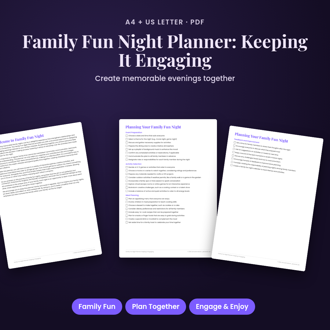 Family Fun Night Planner: Keeping It Engaging