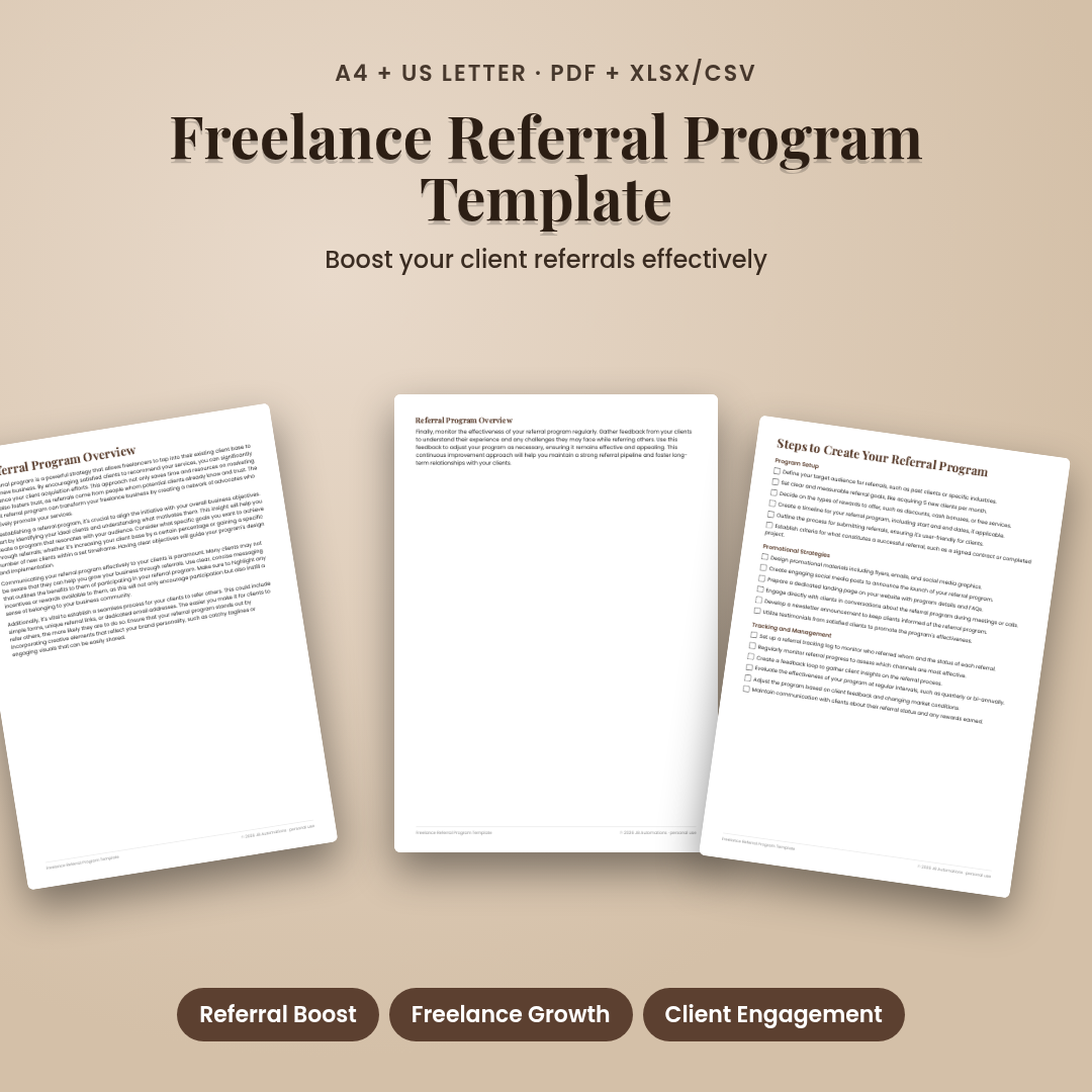 Freelance Referral Program Template
