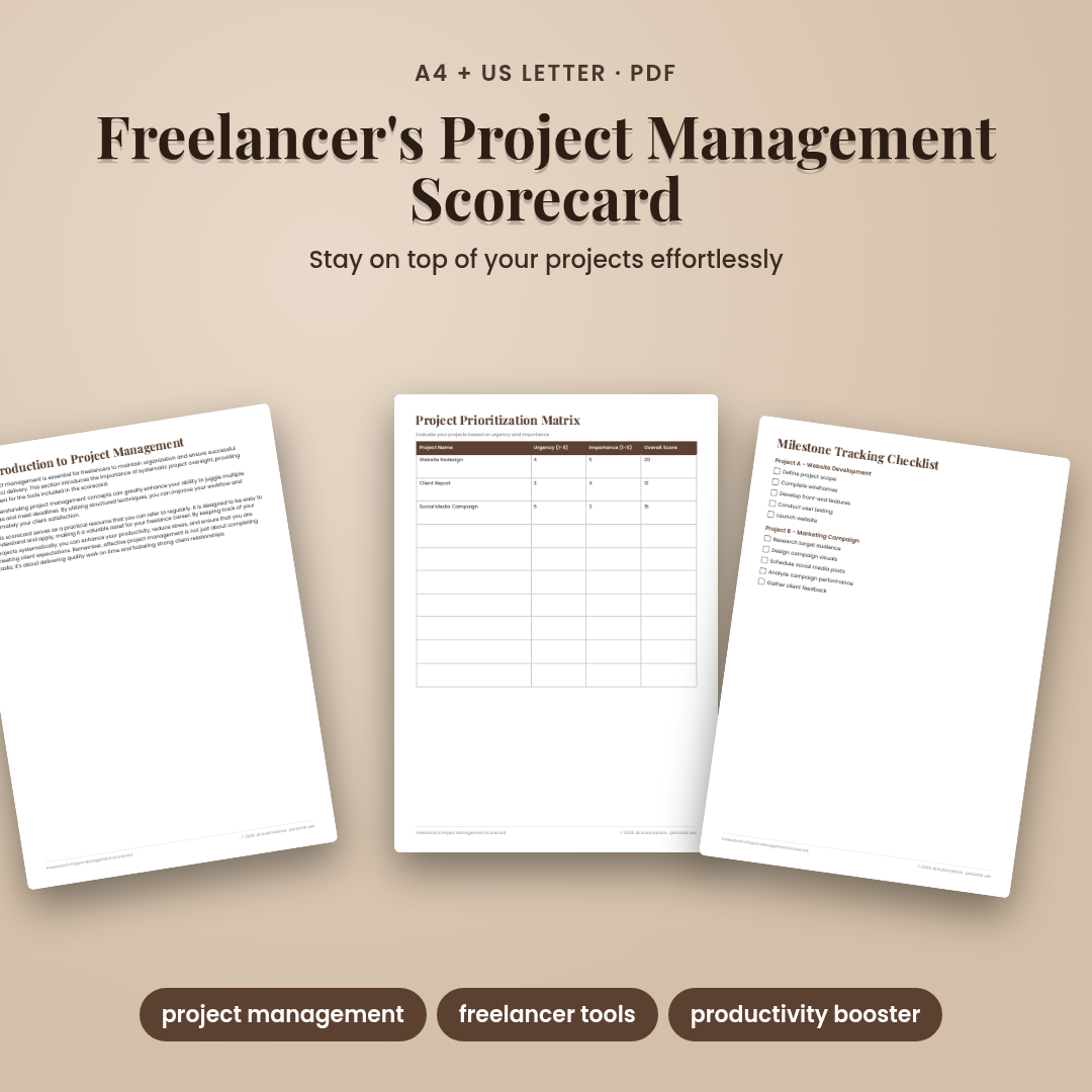 Freelancer's Project Management Scorecard
